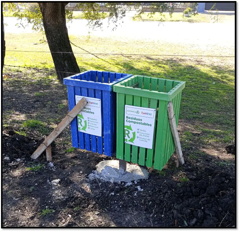 Basureros en la v&iacute;a aer&oacute;bica